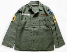 画像1: 60s 米軍 U.S.ARMY パッチ付き ユーティリティシャツ (1)