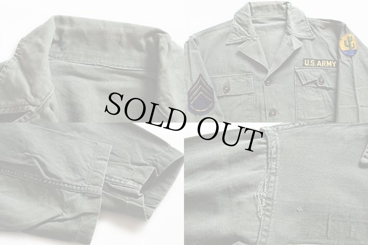 画像3: 50s 米軍 U.S.ARMY パッチ付き ユーティリティシャツ (3)