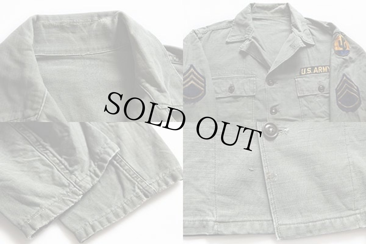 画像3: 50s 米軍 U.S.ARMY パッチ付き ユーティリティシャツ (3)