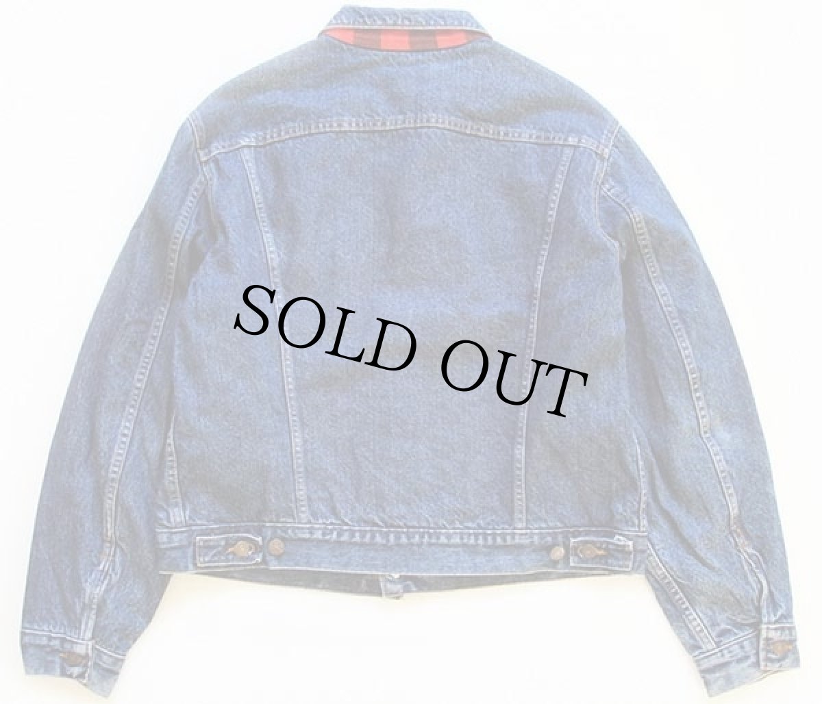 画像2: 80s USA製 Levi'sリーバイス 71411 バッファローチェック ネルライナー デニムジャケット 4ポケット 46L (2)