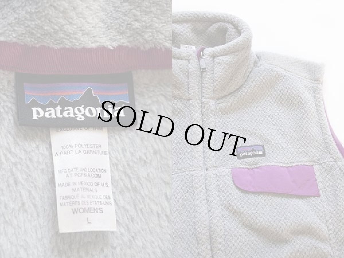 画像3: patagoniaパタゴニア RE-TOOLリツール POLARTEC フリースベスト グレー×紫 W-L (3)