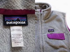 画像3: patagoniaパタゴニア RE-TOOLリツール POLARTEC フリースベスト グレー×紫 W-L (3)