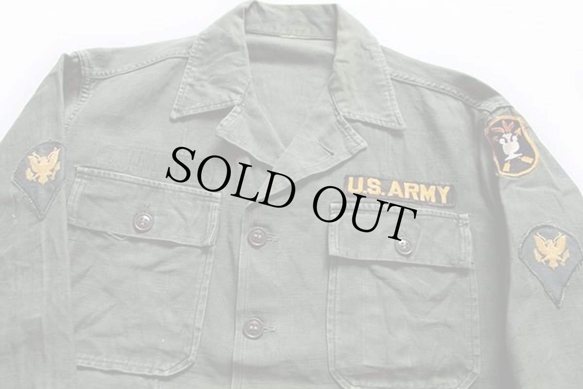 画像3: 60s 米軍 U.S.ARMY パッチ付き ユーティリティシャツ (3)