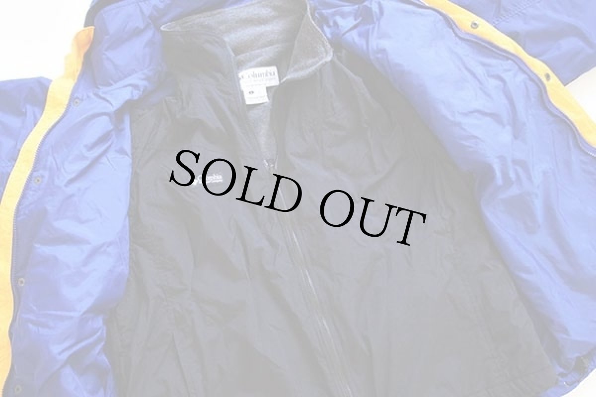 画像6: 90s Columbiaコロンビア Boulder Ridge フリースライナー付き ナイロンパーカー 青×黒 L (6)