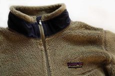 画像3: 00s USA製 patagoniaパタゴニア R2 POLARTEC フリースジャケット フィールドグリーン W-L★刺繍ロゴ (3)