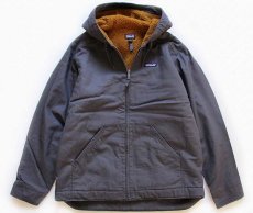 画像1: patagoniaパタゴニア フリースライナー オーガニックコットン ラインド キャンバス フーディー フォージグレー L★焚火ジャケット (1)