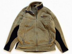 画像1: 00s USA製 patagoniaパタゴニア R2 POLARTEC フリースジャケット フィールドグリーン W-L★刺繍ロゴ (1)