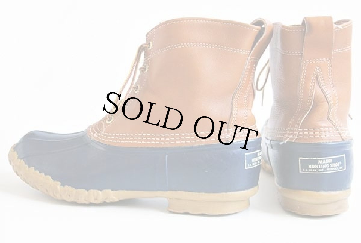 画像2: 80s USA製 L.L.Bean 5ホール メインハンティング ビーンブーツ タン×ネイビー 11LM (2)