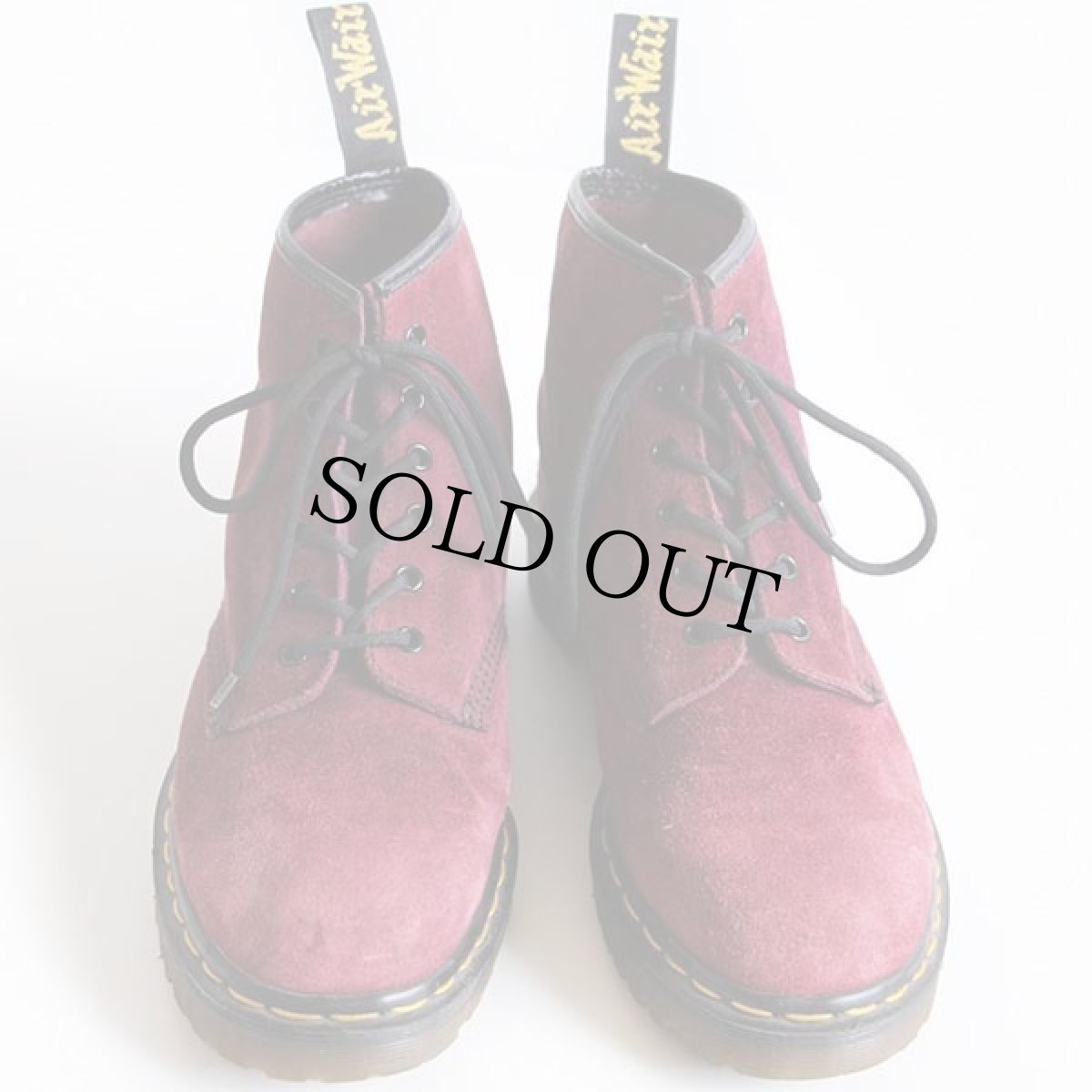 画像3: 英国製 DR.MARTENSドクターマーチン スエードレザー 6ホールブーツ ワインレッド UK9 (3)