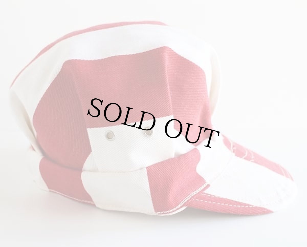 画像3: 70s BIG SMITHビッグスミス 紅白ストライプ コットン ワークキャップ 赤×白 (3)