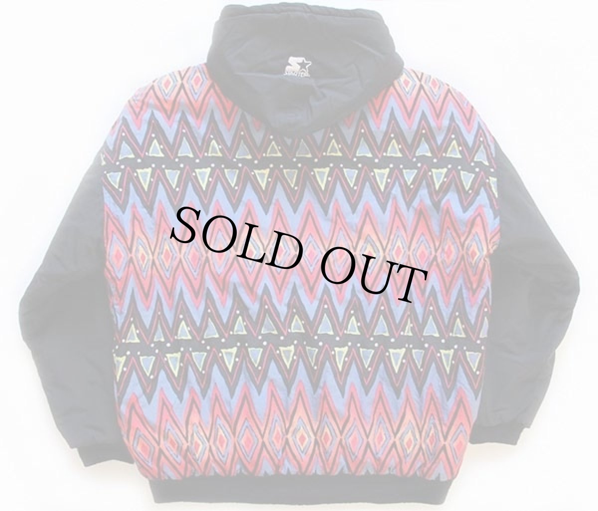 画像2: 90s USA製 STARTERスターター 総柄 切り替え 中綿入り ナイロンパーカー L (2)