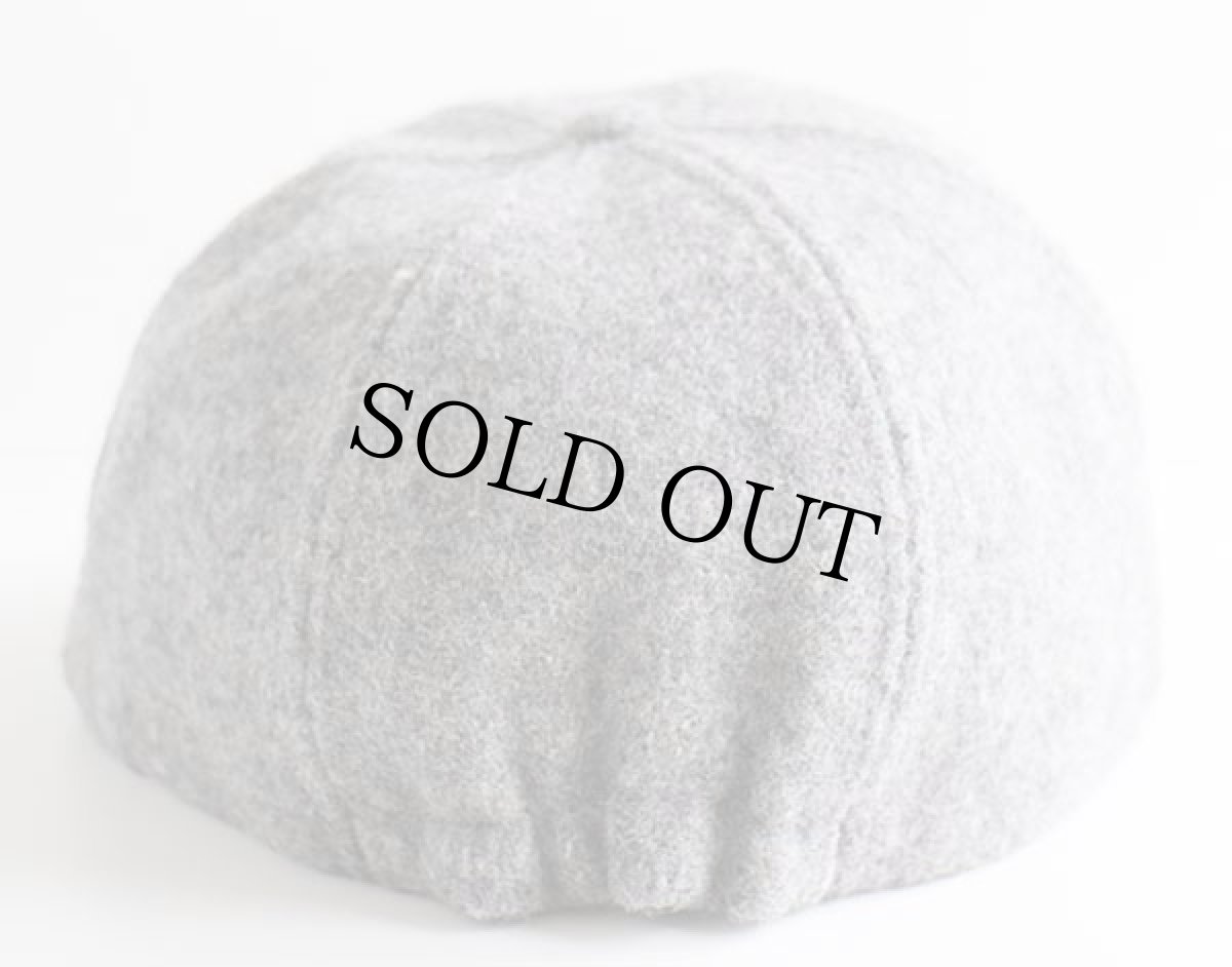 画像2: 90s USA製 ウール×レザー キャップ グレー×薄茶 (2)