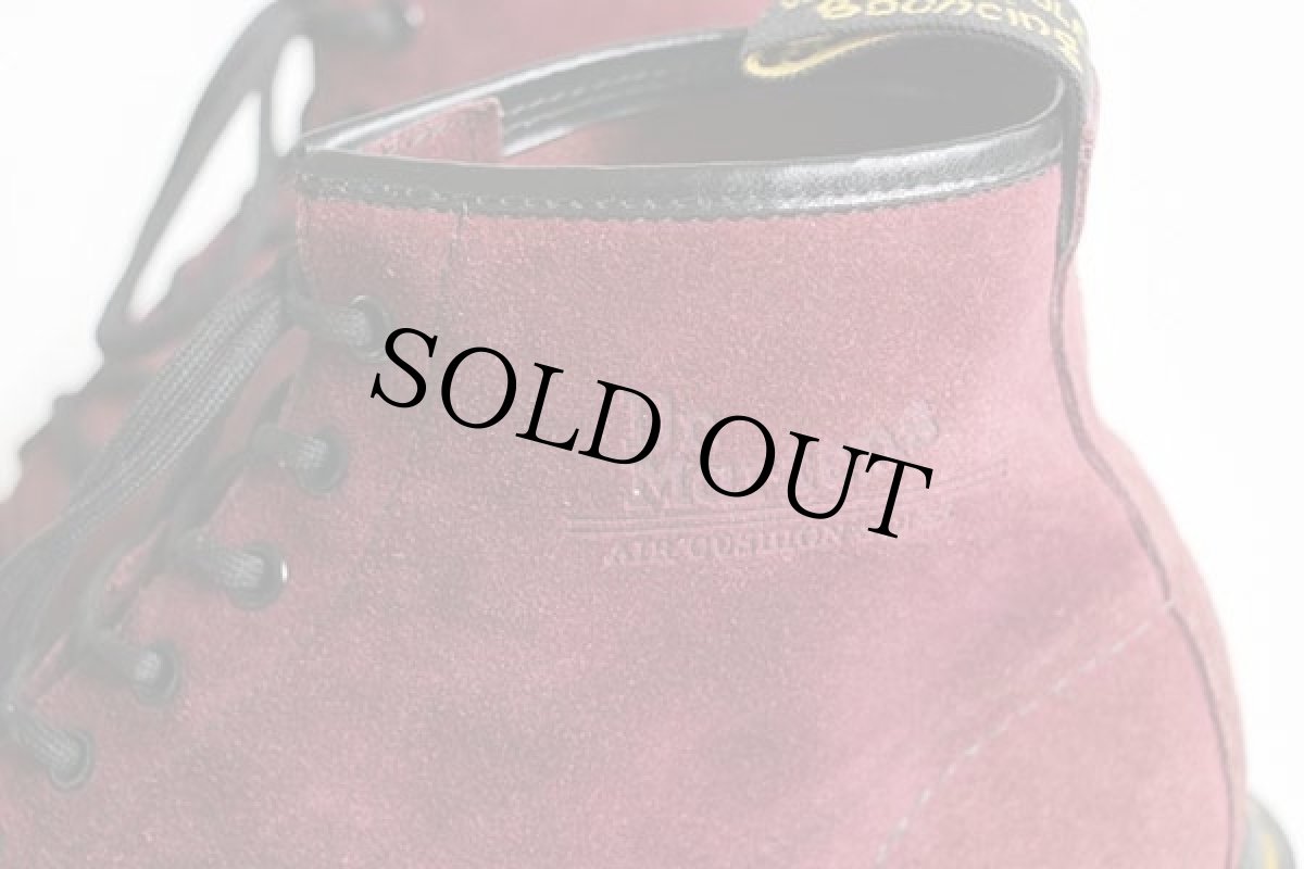 画像6: 英国製 DR.MARTENSドクターマーチン スエードレザー 6ホールブーツ ワインレッド UK9 (6)