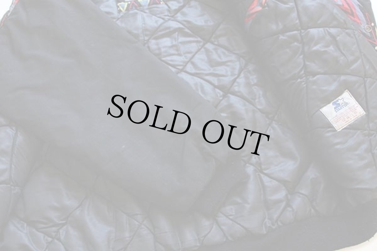 画像6: 90s USA製 STARTERスターター 総柄 切り替え 中綿入り ナイロンパーカー L (6)