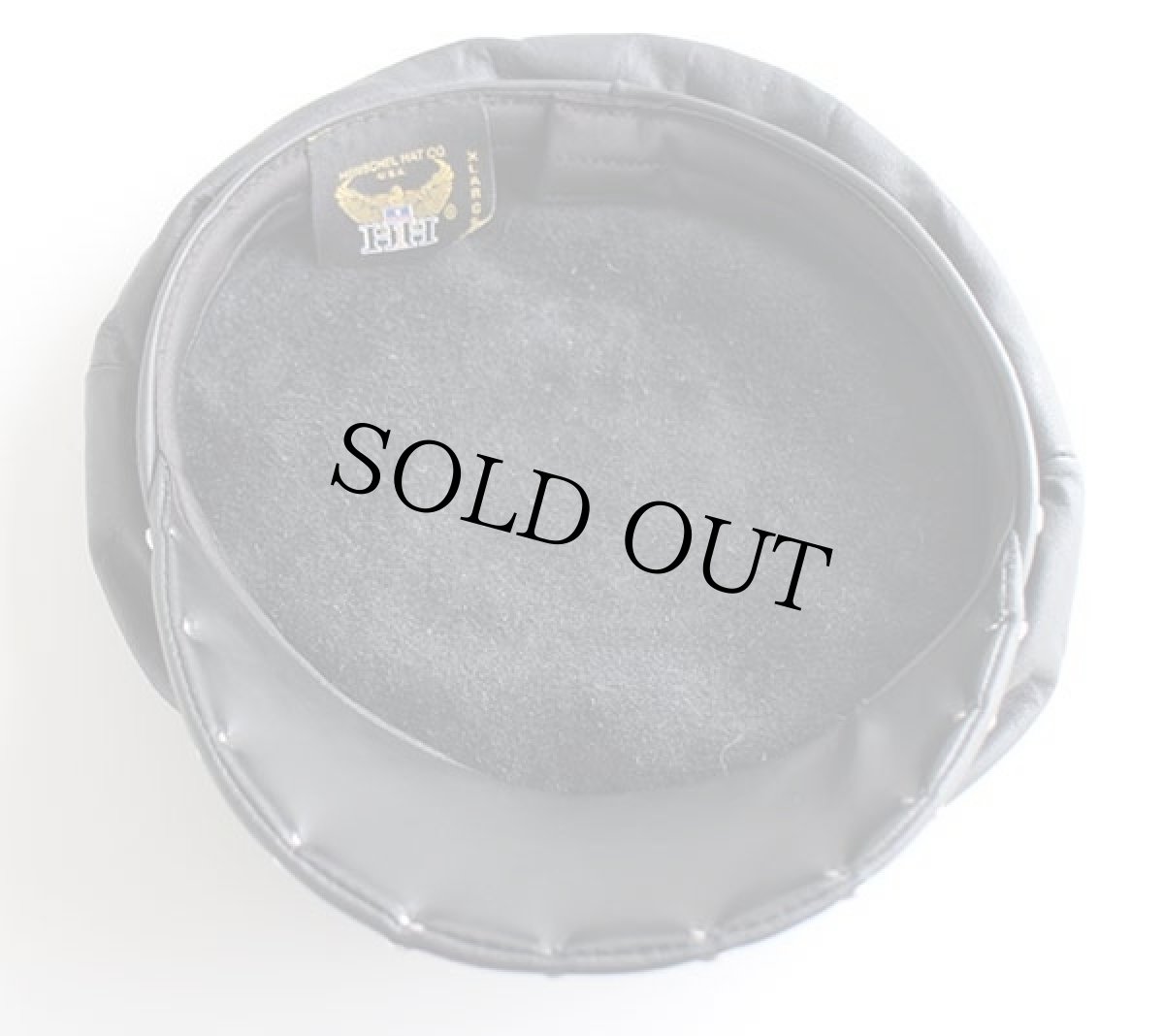 画像3: USA製 HENSCHEL HAT ヘンシェル スタッズ付き オールレザーキャップ 黒 XL (3)