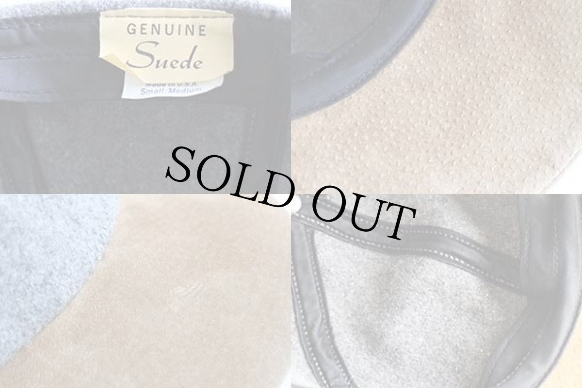 画像3: 90s USA製 ウール×レザー キャップ グレー×薄茶 (3)