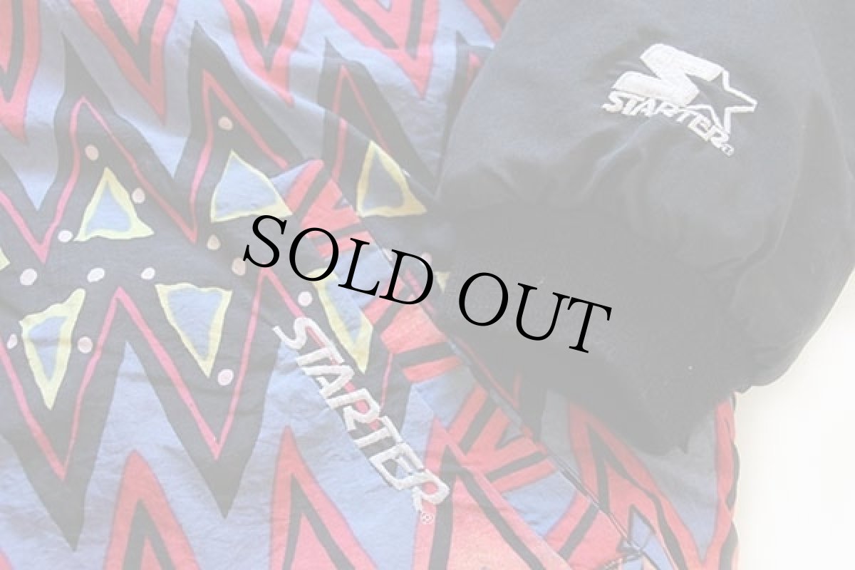 画像5: 90s USA製 STARTERスターター 総柄 切り替え 中綿入り ナイロンパーカー L (5)