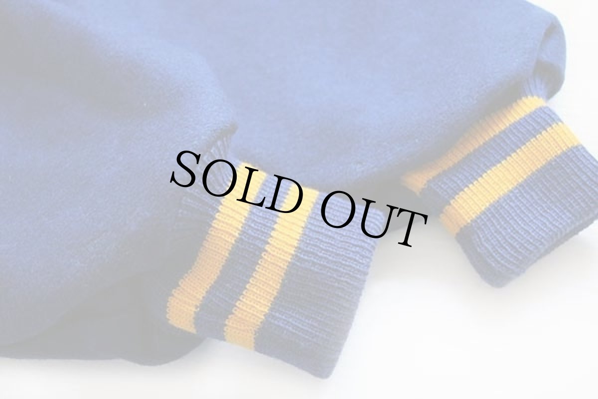 画像7: 70s USA製 BUTWINバトウィン パッチ付き メルトン ウール×ナイロン リバーシブル スタジャン 青×黄 42 (7)