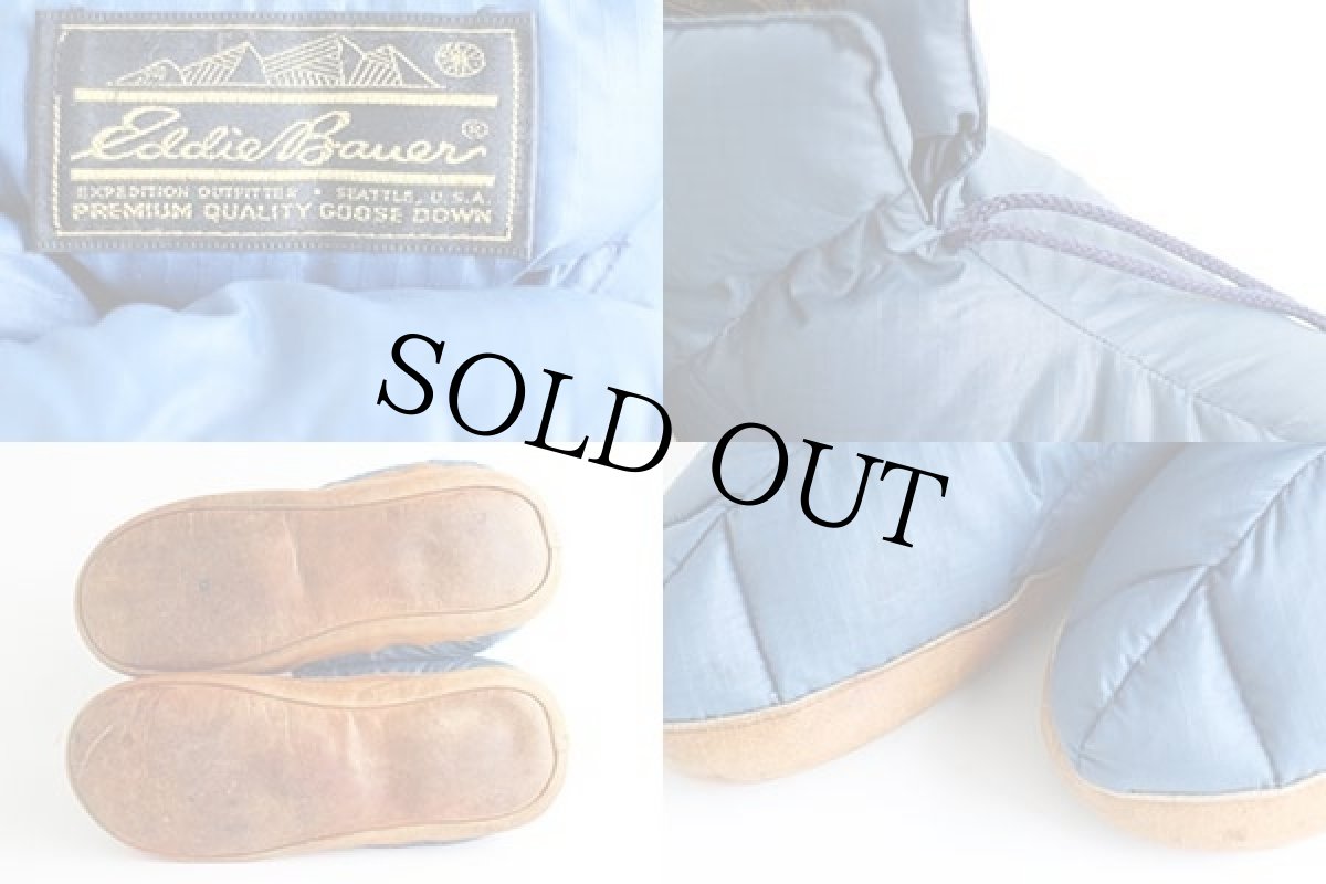 画像4: 70s EddieBauerエディーバウアー ダウン ルームシューズ 紺 (4)