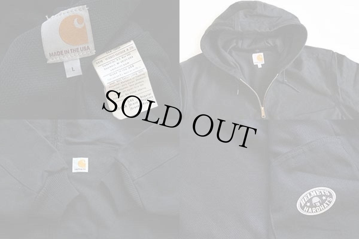 画像3: デッドストック★USA製 carharttカーハート ダック地 アクティブジャケット パーカー 黒 L (3)