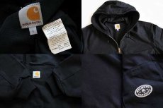 画像3: デッドストック★USA製 carharttカーハート ダック地 アクティブジャケット パーカー 黒 L (3)