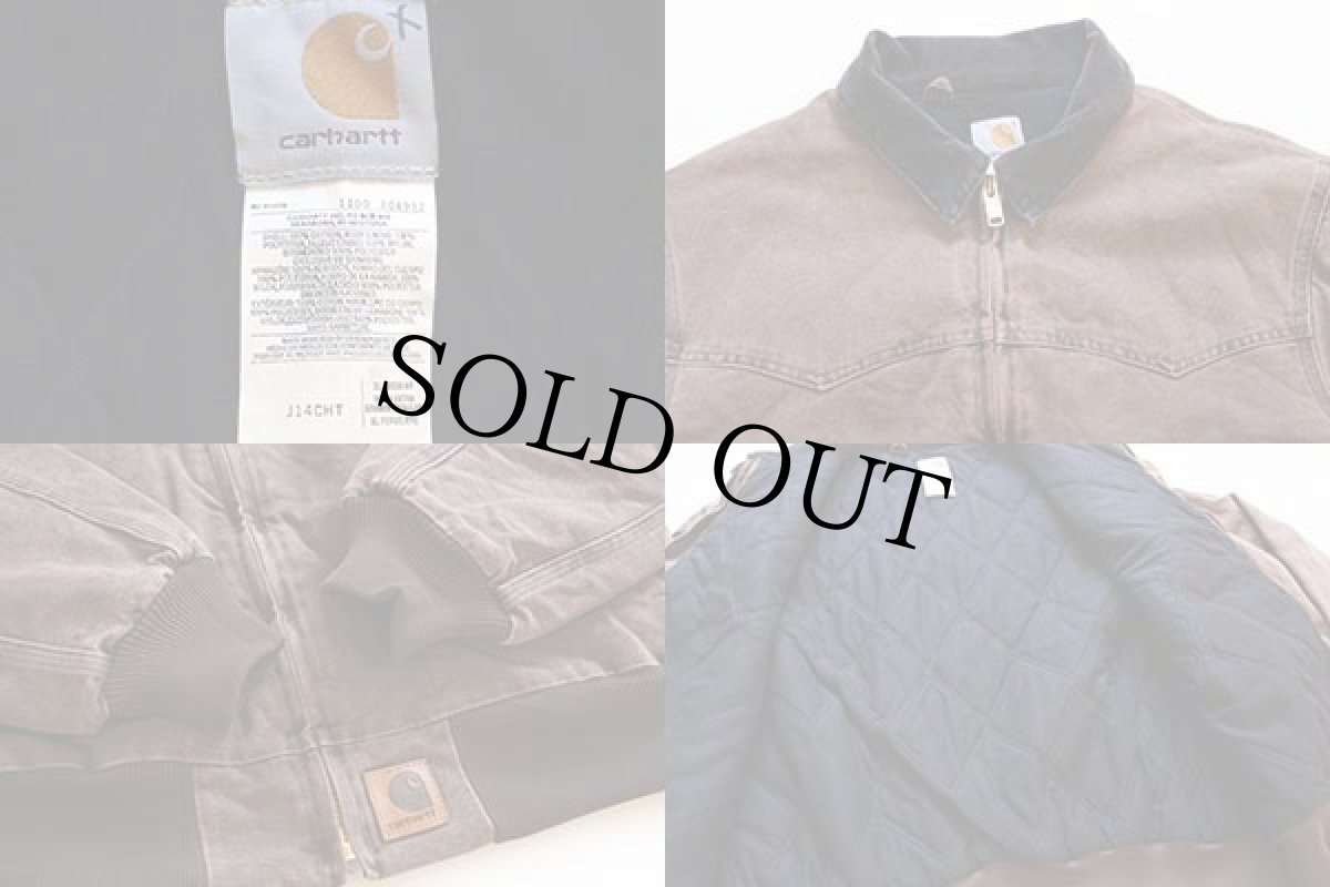画像3: carharttカーハート キルティングライナー サンドストーン ダック地 サンタフェジャケット 焦げ茶 XL (3)