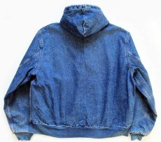 画像2: 80s USA製 carharttカーハート チェックライナー デニム アクティブジャケット パーカー XL (2)