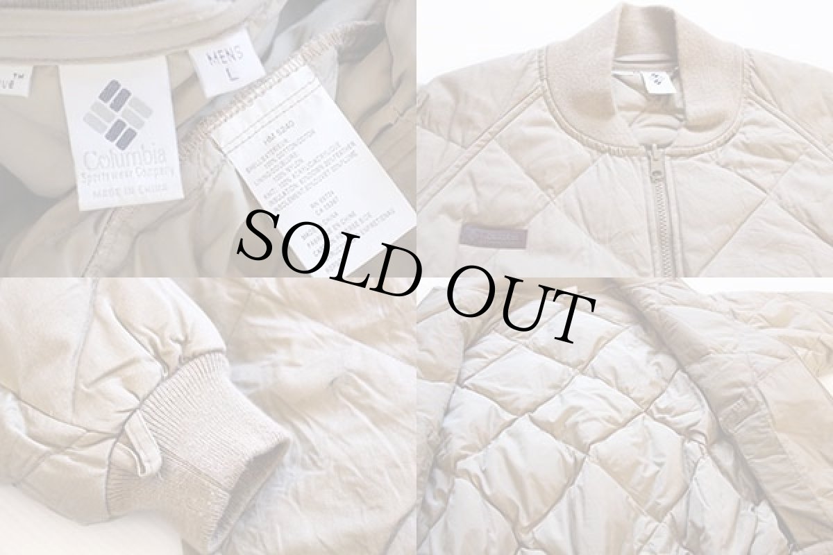 画像3: 90s Columbiaコロンビア コットン キルティング ダウンジャケット タン L (3)