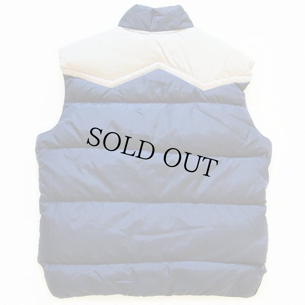 画像2: 70s USA製 Comfy ツートン ヨーク切り替え リバーシブル ダウンベスト 紺×グレー M (2)