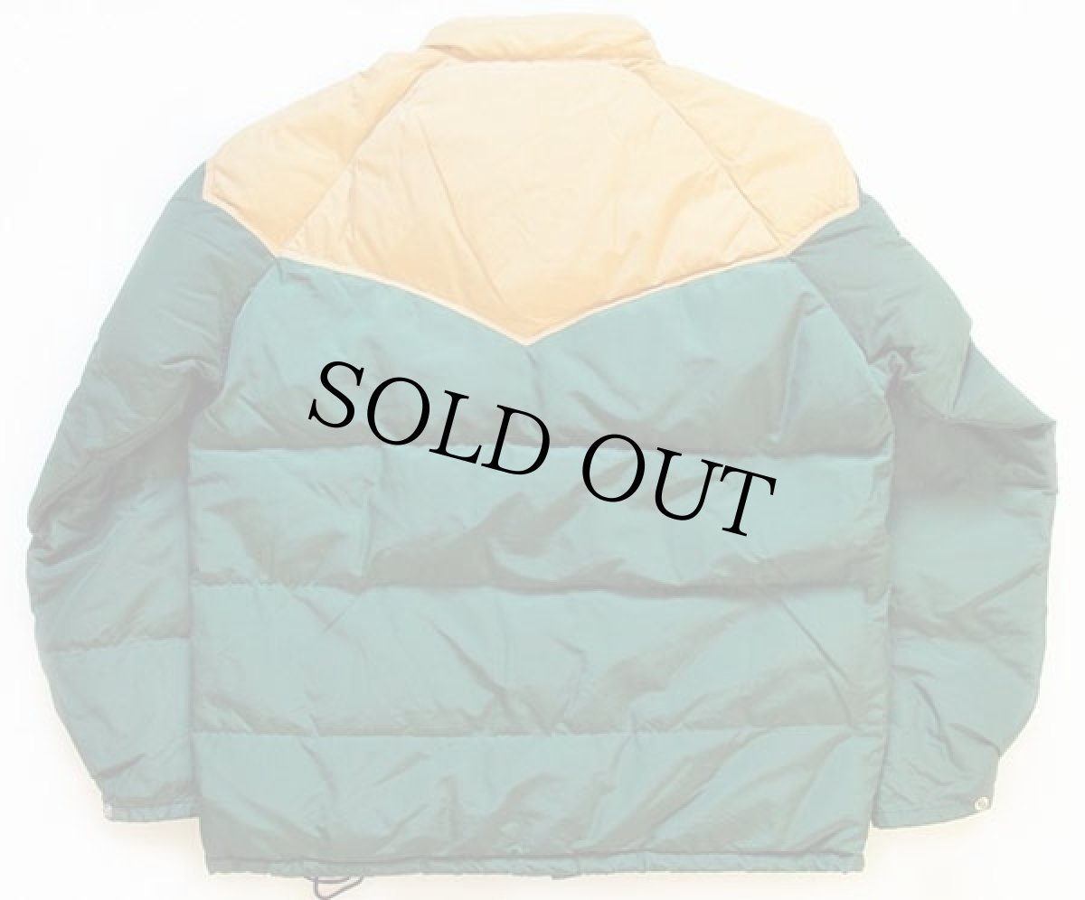 画像2: 80s Field&Stream GORDON&FERGUSON ツートン ヨーク切り替え ダウンジャケット 緑×薄黄 L (2)