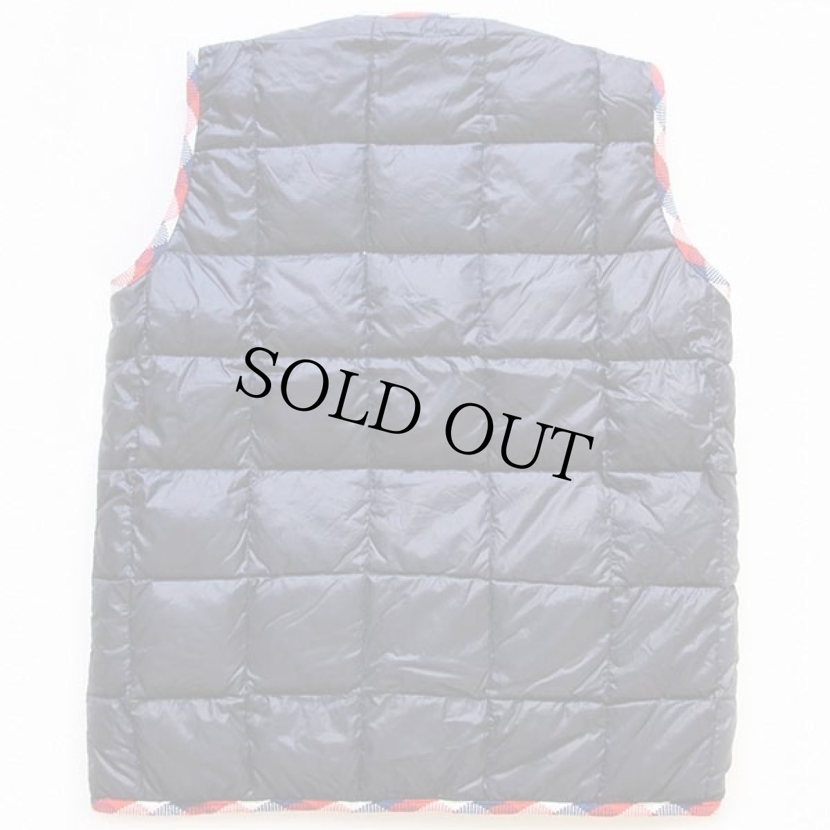 画像2: 70s EddieBauerエディーバウアー ノーカラー ナイロン インナー ダウンベスト 紺 (2)