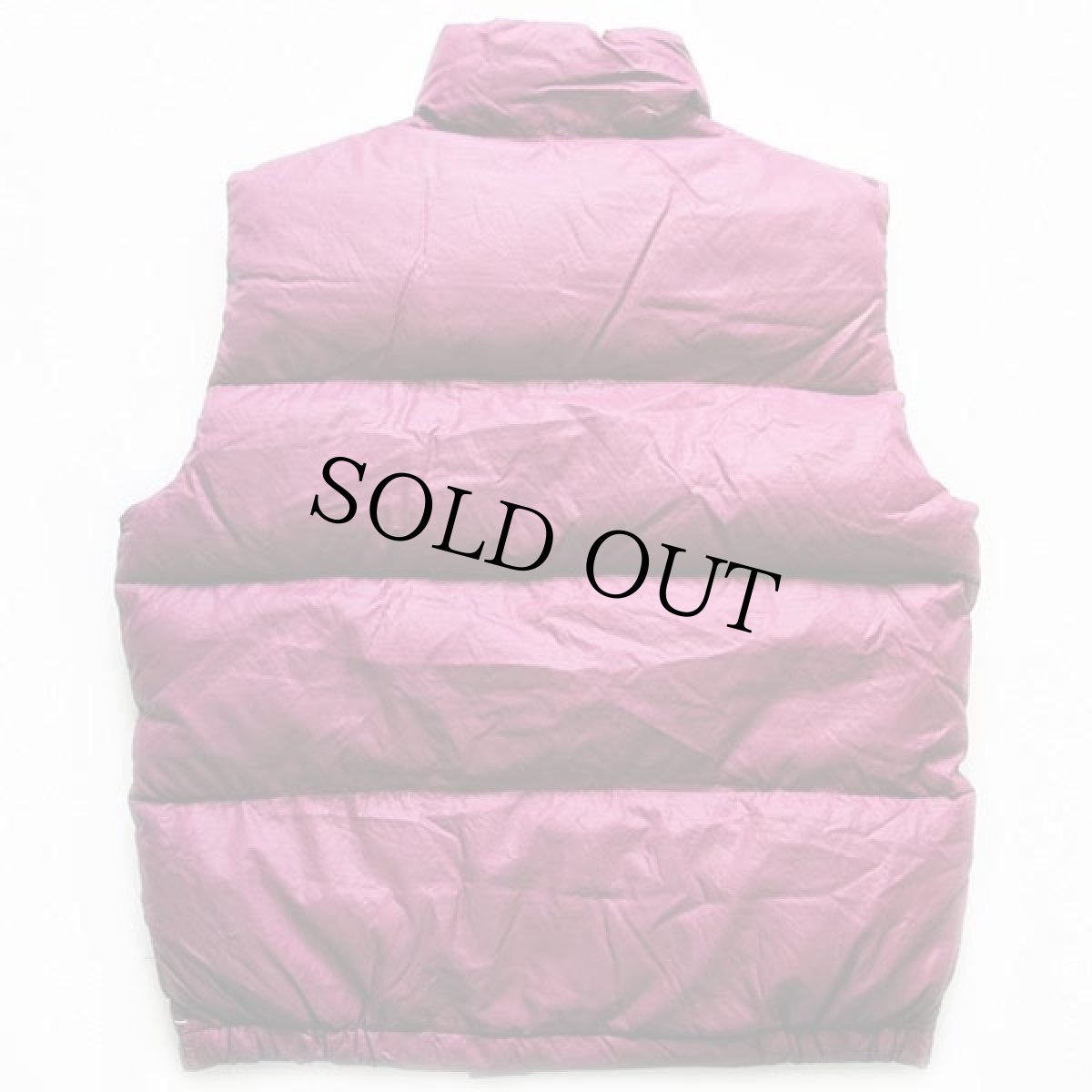 画像2: 70s THE NORTH FACEノースフェイス 茶タグ ナイロン ダウンベスト 赤紫 M (2)