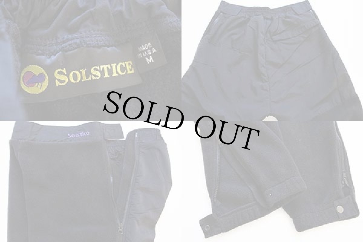 画像4: 90s USA製 SOLSTICE サイドジップ カヤック フリースパンツ 黒 M (4)