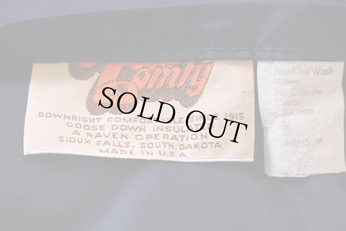 画像6: 70s USA製 Comfy ツートン ヨーク切り替え リバーシブル ダウンベスト 紺×グレー M (6)