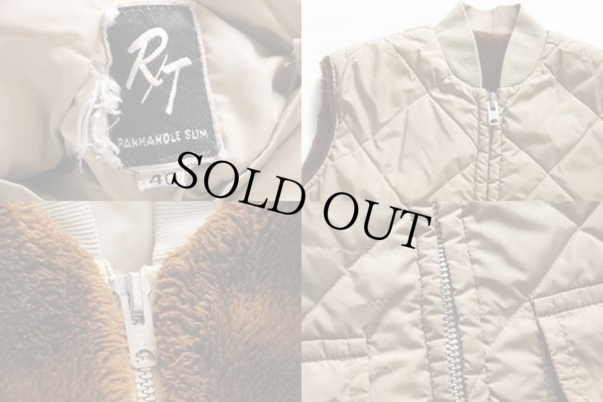画像5: 70s PANHANDLE SLIM リバーシブル ボア×ナイロン キルティング ベスト 40★パイル (5)