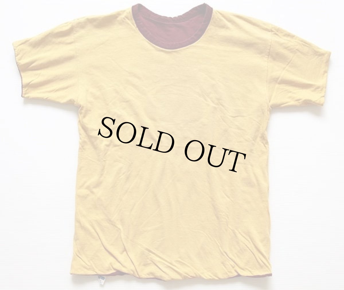 画像3: 70s USA製 Championチャンピオン SAN LORENZO コットン リバーシブルTシャツ バーガンディ×黄 L (3)