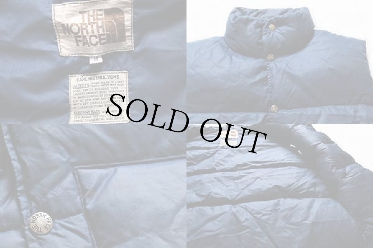 画像3: 70s THE NORTH FACEノースフェイス 茶タグ ナイロン ダウンベスト 紺 M (3)