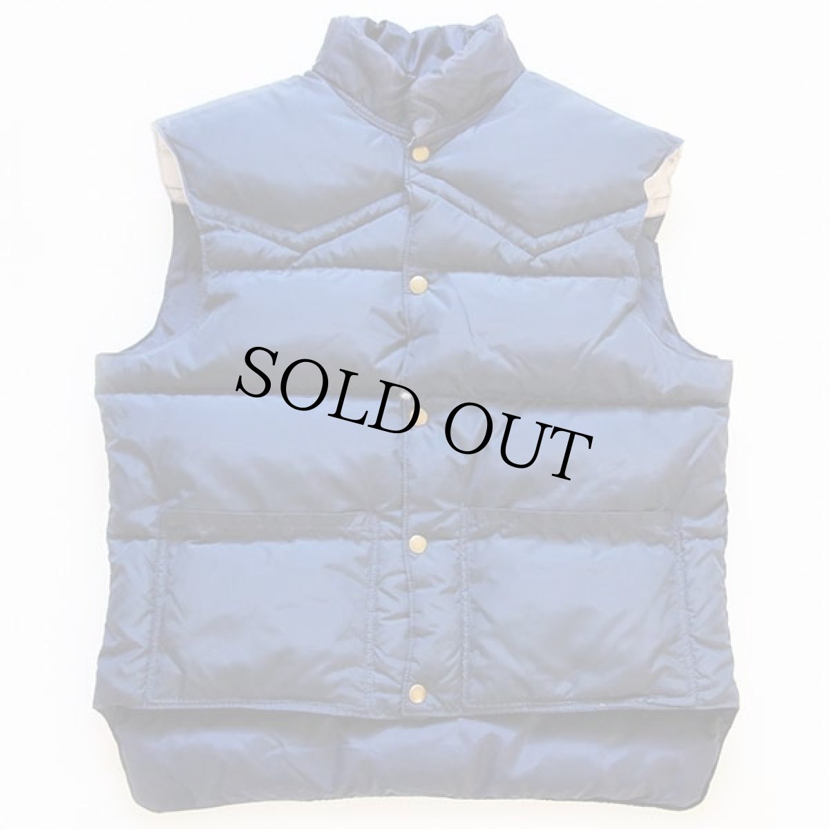 画像3: 70s USA製 Comfy ツートン ヨーク切り替え リバーシブル ダウンベスト 紺×グレー M (3)