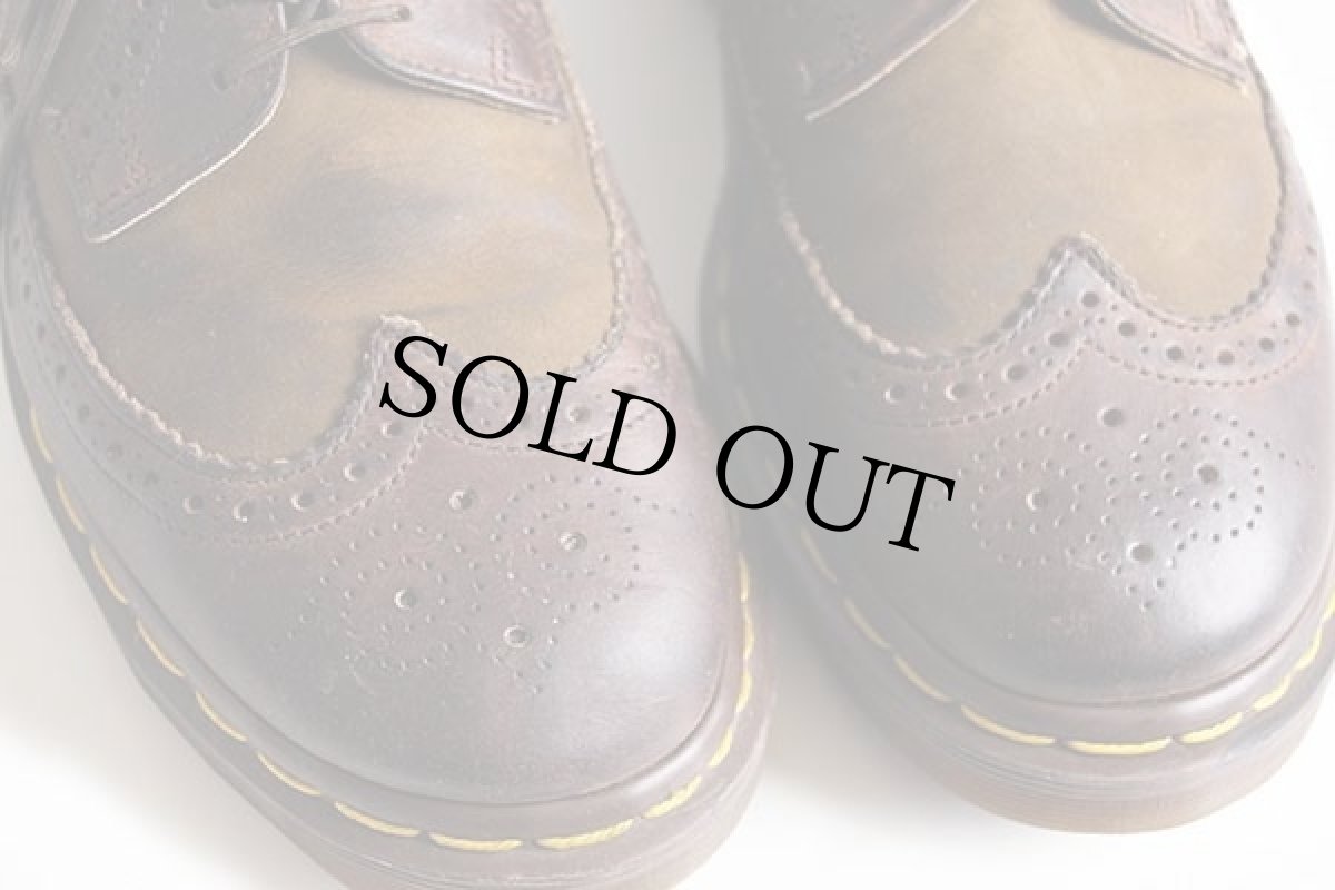 画像8: 英国製 DR.MARTENSドクターマーチン ウイングチップ レザーシューズ 焦げ茶 UK9 (8)