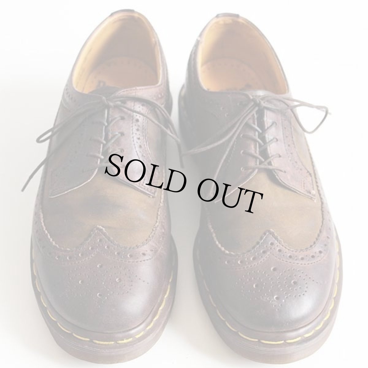 画像3: 英国製 DR.MARTENSドクターマーチン ウイングチップ レザーシューズ 焦げ茶 UK9 (3)