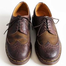 画像3: 英国製 DR.MARTENSドクターマーチン ウイングチップ レザーシューズ 焦げ茶 UK9 (3)