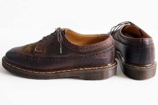 画像2: 英国製 DR.MARTENSドクターマーチン ウイングチップ レザーシューズ 焦げ茶 UK9 (2)