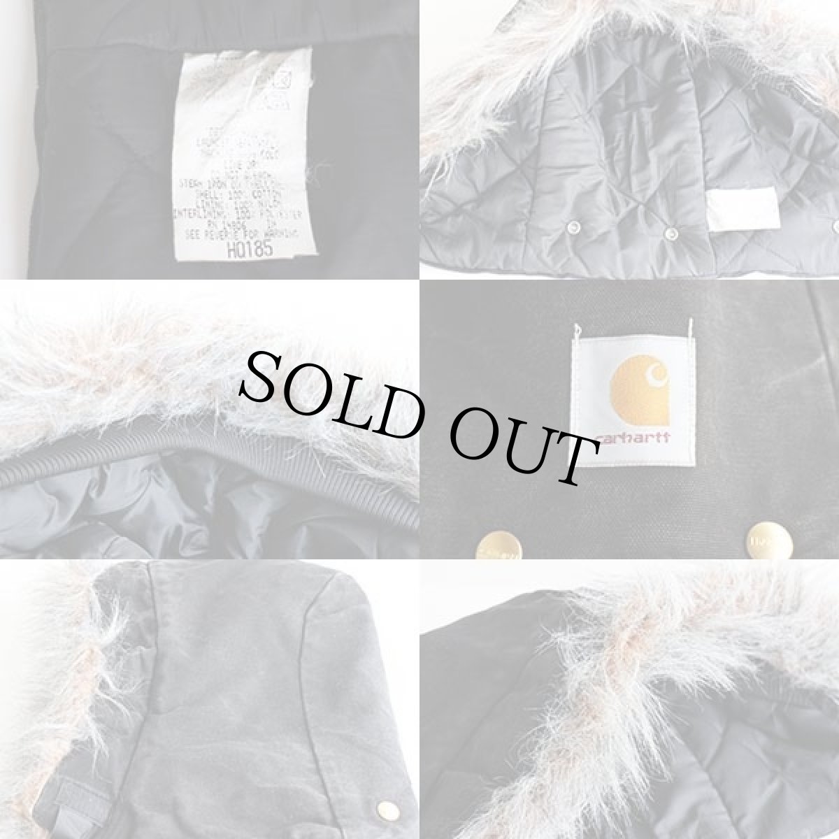 画像4: 80s USA製 carharttカーハート ARCTIC HOOD キルティングライナー ファー付き ダックフード 黒 (4)