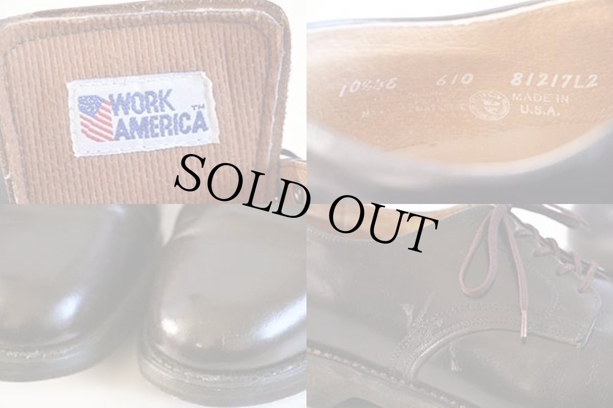 画像5: 80s USA製 WORK AMERICA ポストマン レザーシューズ 焦げ茶 10.5 4E★革靴 (5)