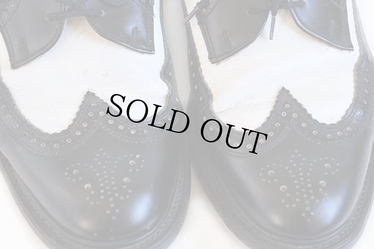 画像7: 80s 英国製 Rock A Cha LONDON ウイングチップ レザーシューズ 黒×白 10★革靴 (7)