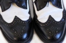 画像7: 80s 英国製 Rock A Cha LONDON ウイングチップ レザーシューズ 黒×白 10★革靴 (7)