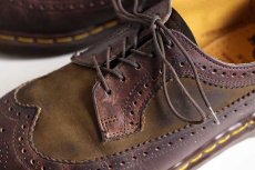 画像7: 英国製 DR.MARTENSドクターマーチン ウイングチップ レザーシューズ 焦げ茶 UK9 (7)