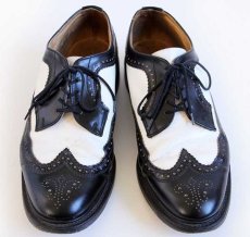 画像3: 80s 英国製 Rock A Cha LONDON ウイングチップ レザーシューズ 黒×白 10★革靴 (3)