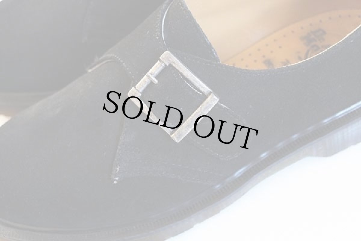 画像7: 英国製 DR.MARTENSドクターマーチン モンクストラップ スエード レザーシューズ 黒 UK6.5 (7)