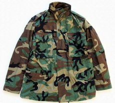 画像1: デッドストック★90s 米軍 U.S.ARMY ウッドランドカモ M-65 フィールドジャケット M-R (1)